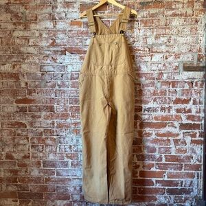 Vintage 36x32 Overalls Dickies Mens Brown Duck Canvas Bib Overalls Size 36